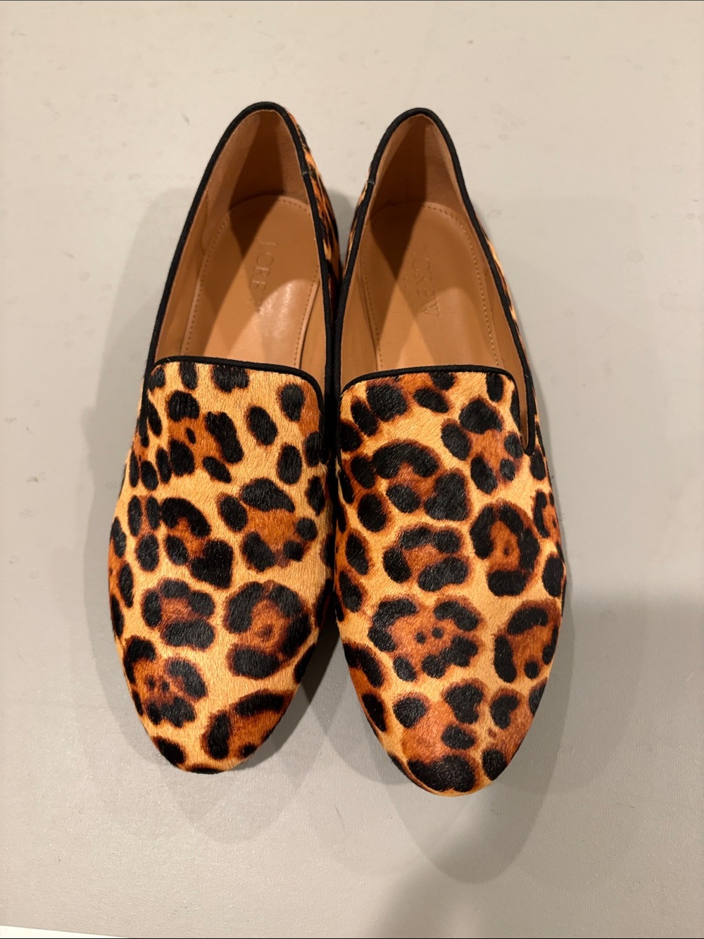 J. Crew Leopard-Print Slip-On Loafers in Brown and Black